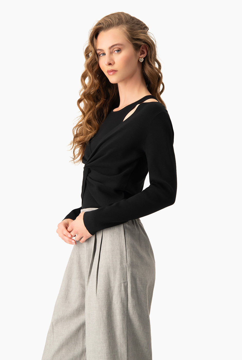 Pullover Drap Knotted