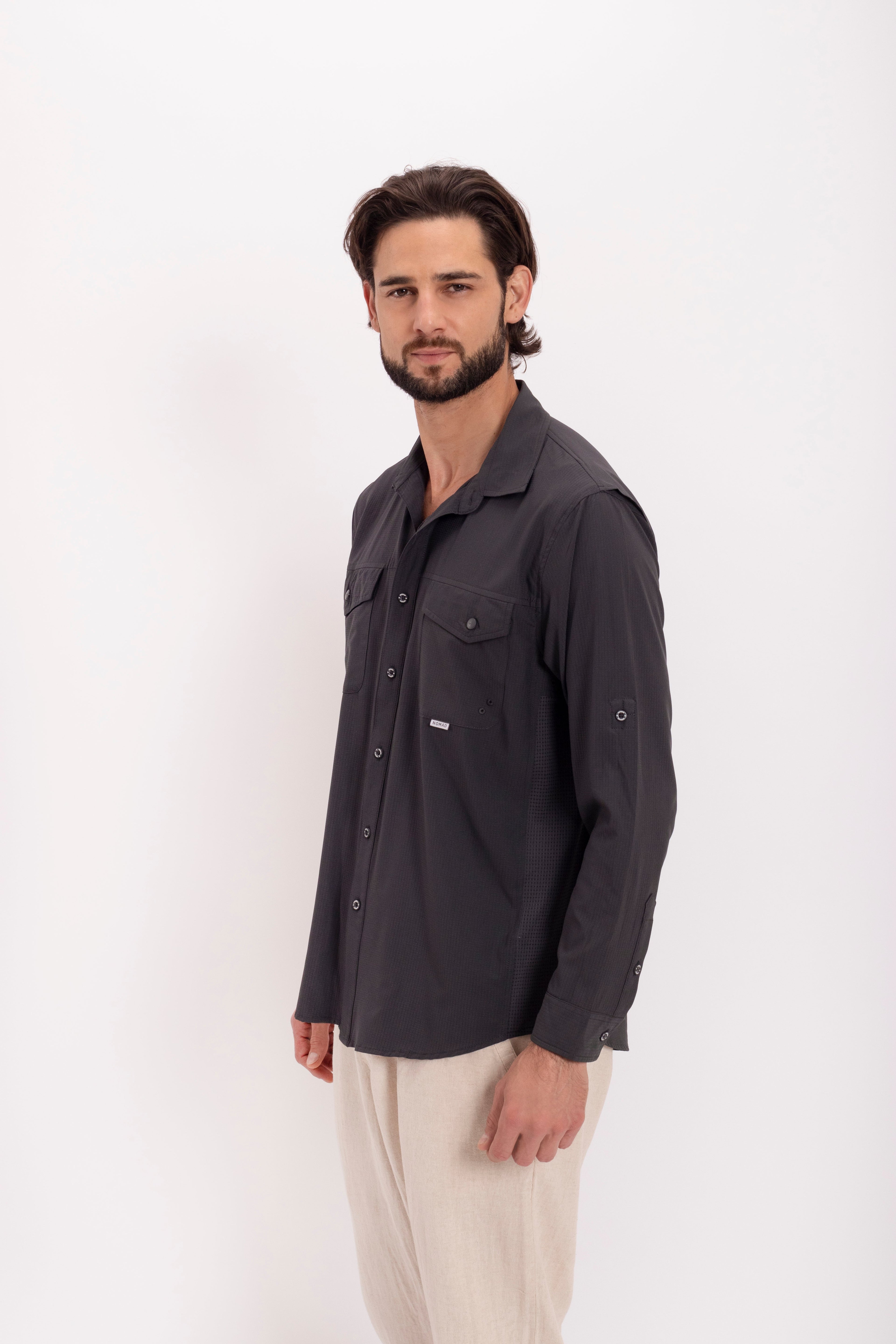 Camisa Nomad Hardwear Manga Larga Gris
