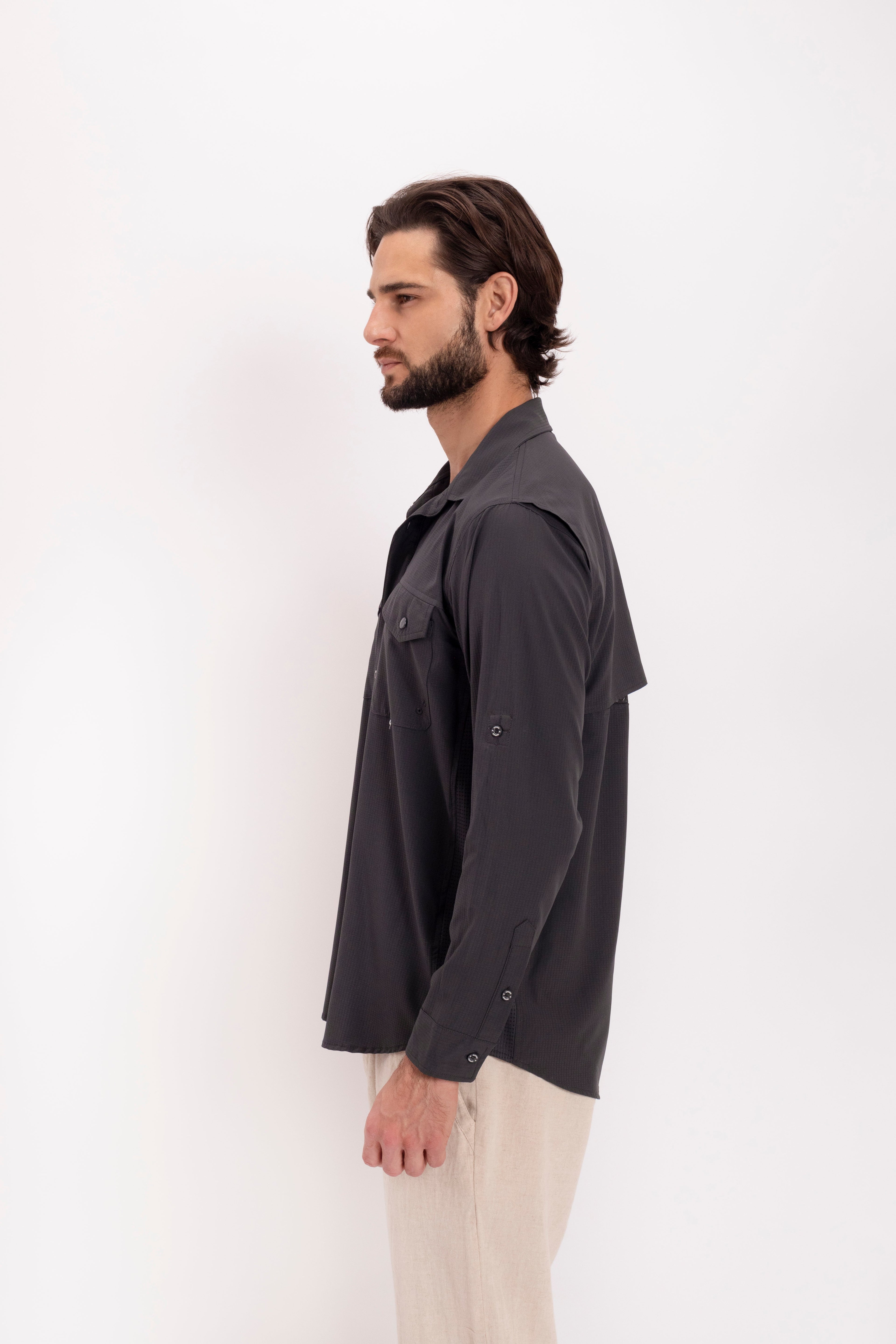 Camisa Nomad Hardwear Manga Larga Gris
