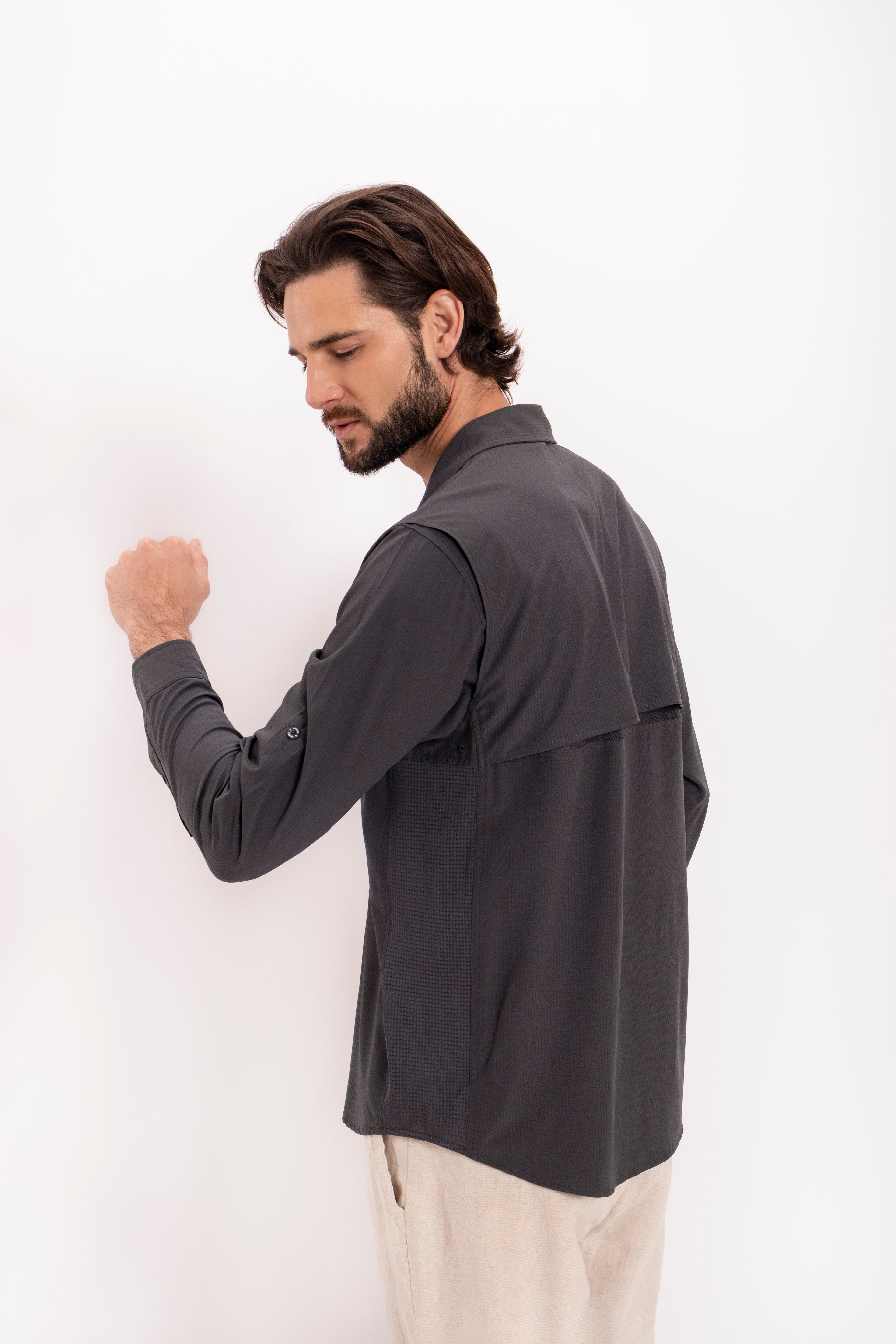 Camisa Nomad Hardwear Manga Larga Gris
