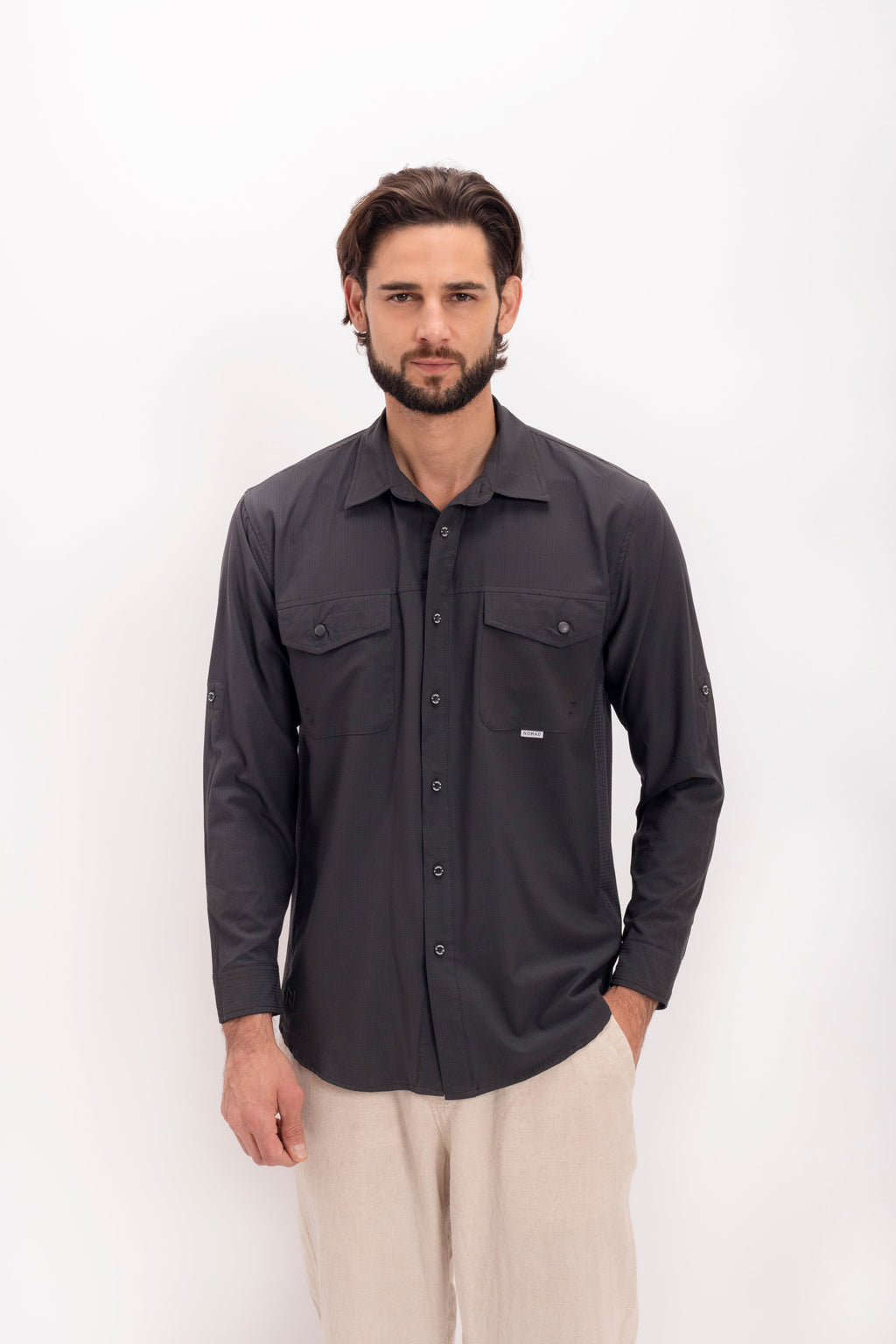 Camisa Nomad Hardwear Manga Larga Gris