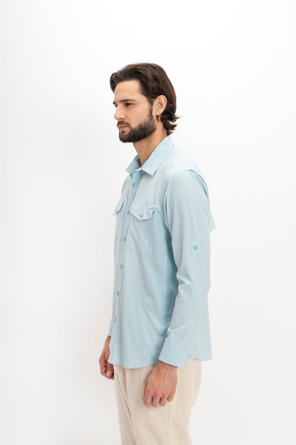 Camisa Nomad Hardwear Manga Larga Azul Cielo