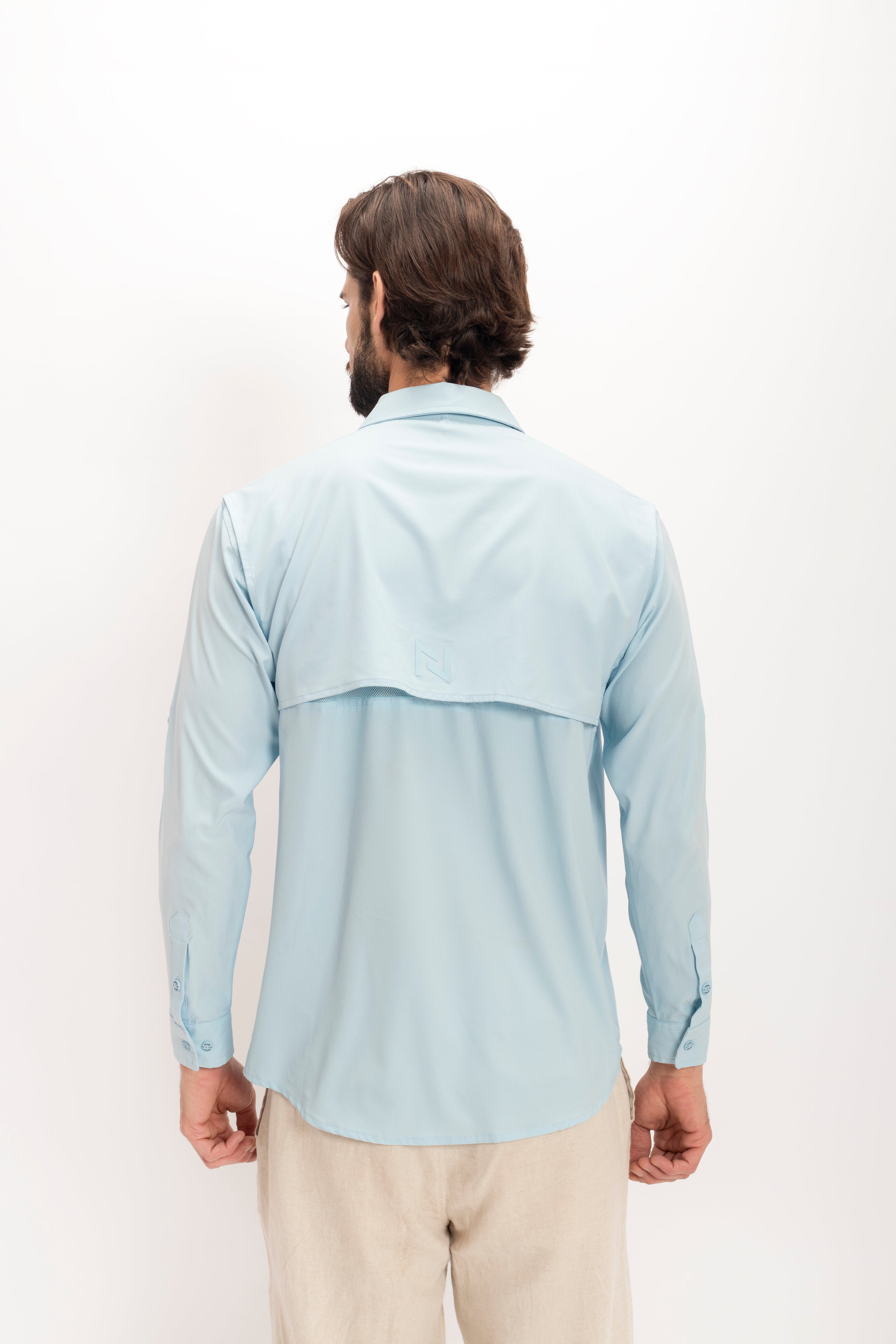 Camisa Nomad Hardwear Manga Larga Azul Cielo