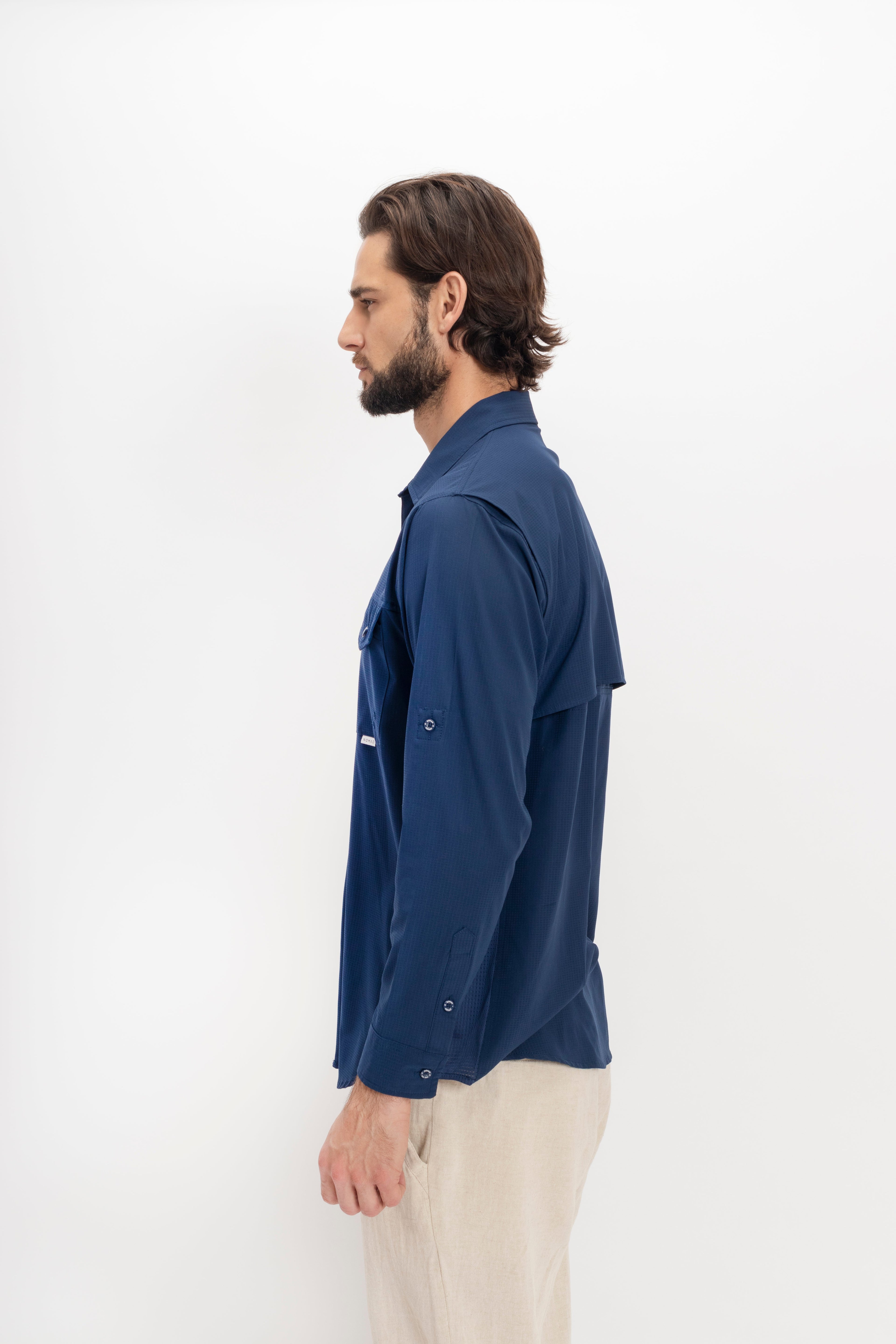 Camisa Nomad Hardwear Manga Larga Azul Marino