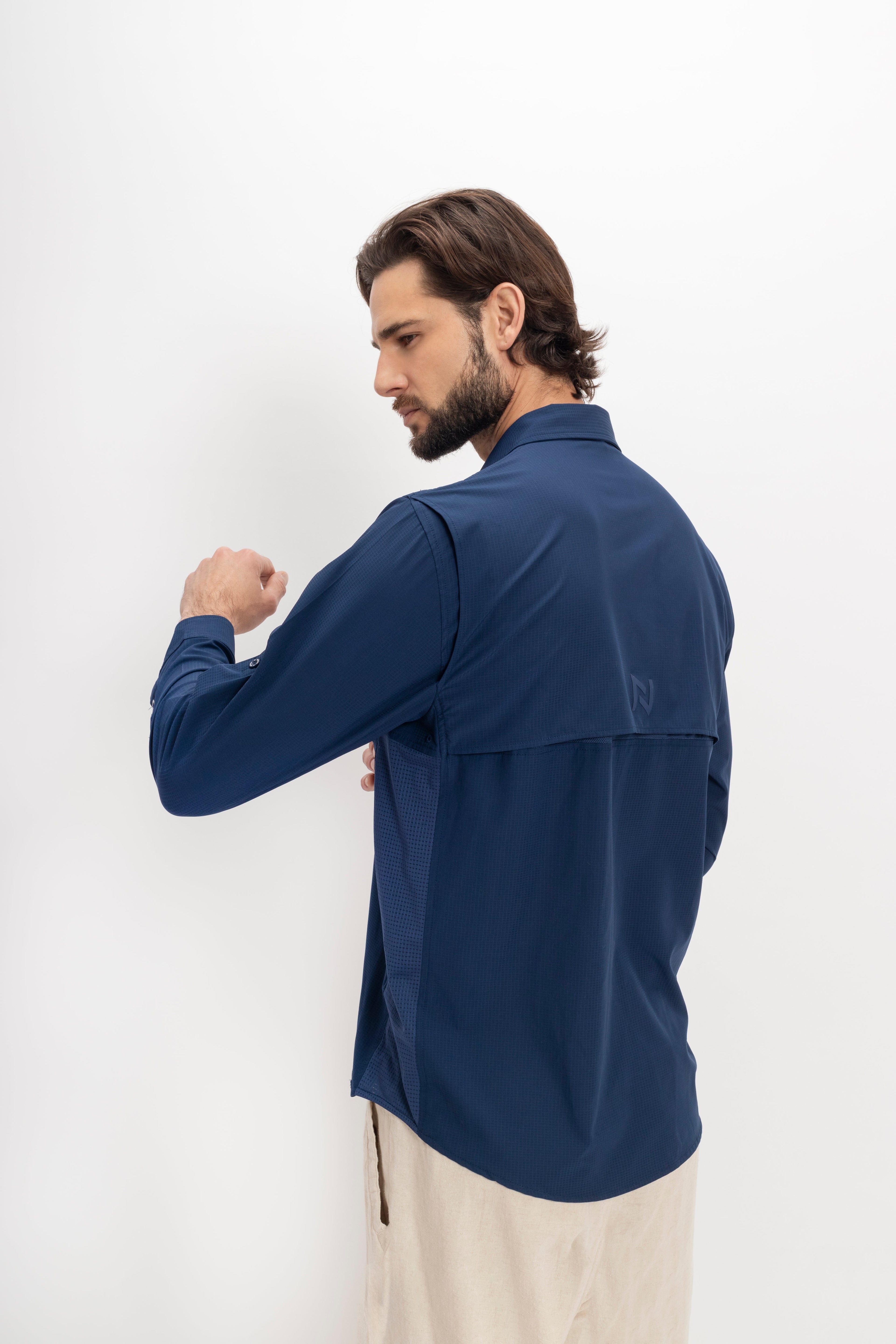 Camisa Nomad Hardwear Manga Larga Azul Marino
