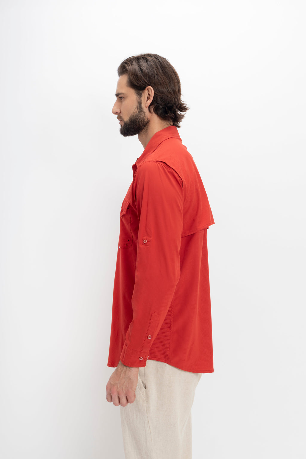 Camisa Nomad Hardwear Manga Larga Roja