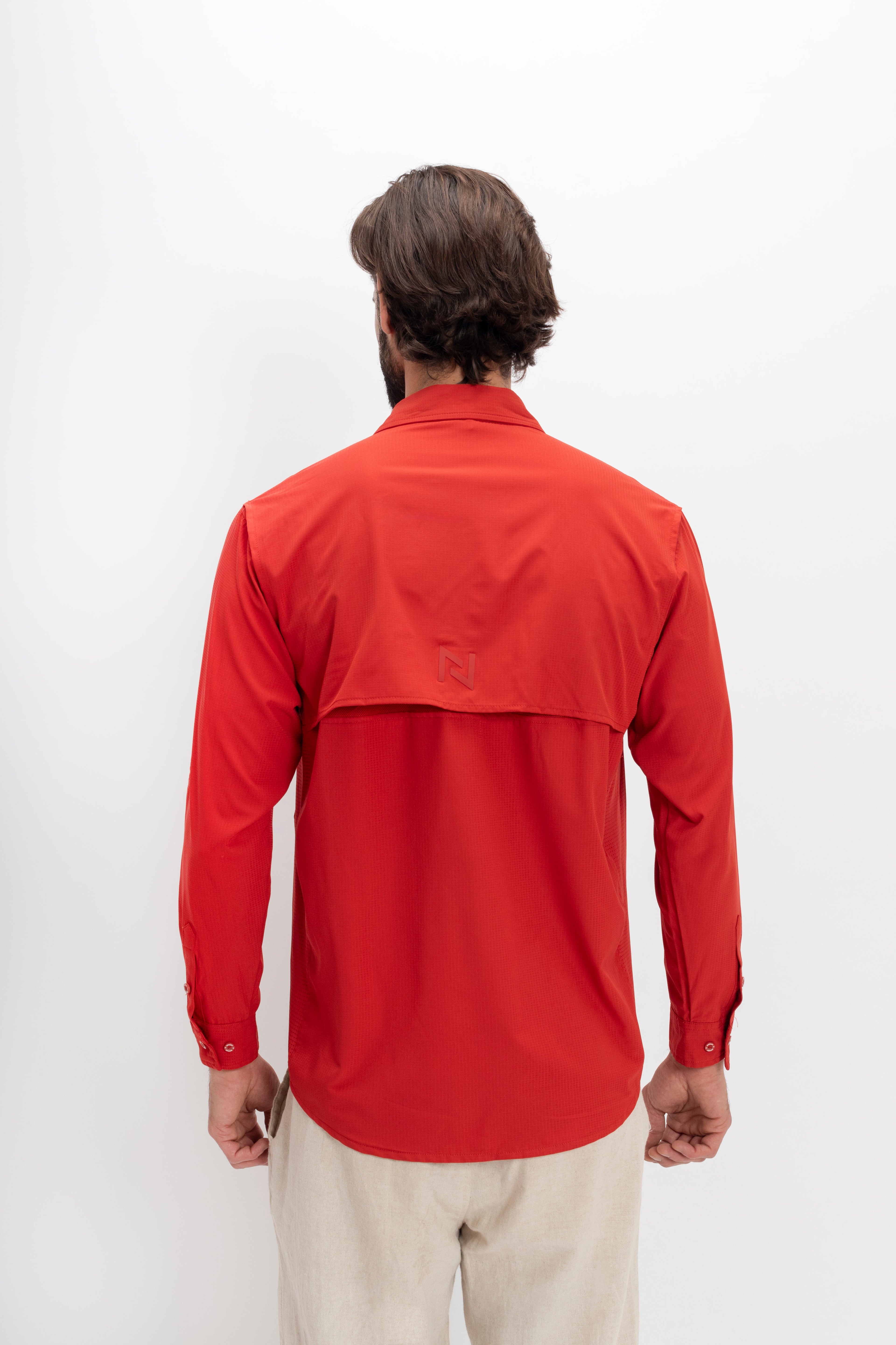 Camisa Nomad Hardwear Manga Larga Roja