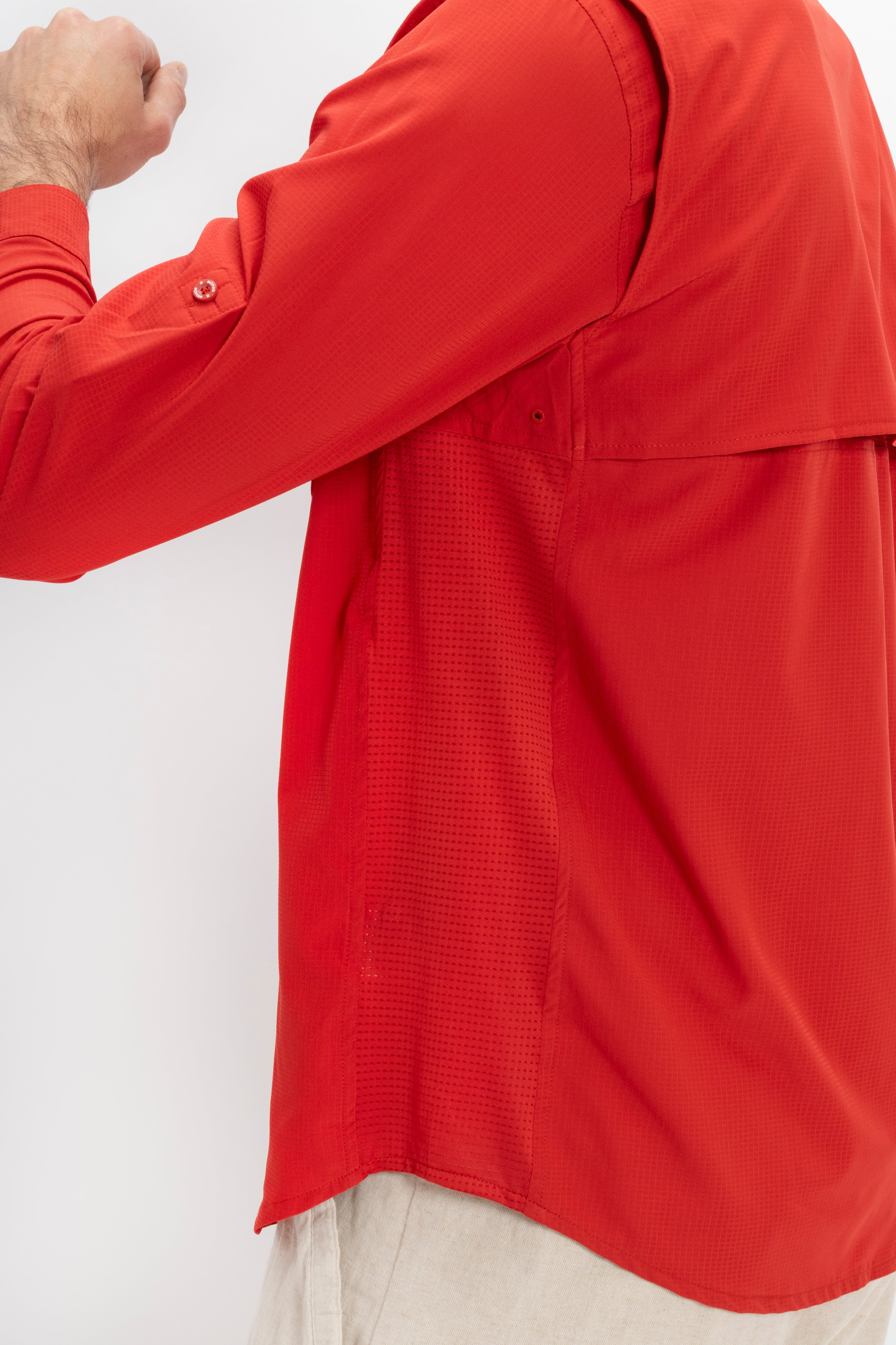 Camisa Nomad Hardwear Manga Larga Roja