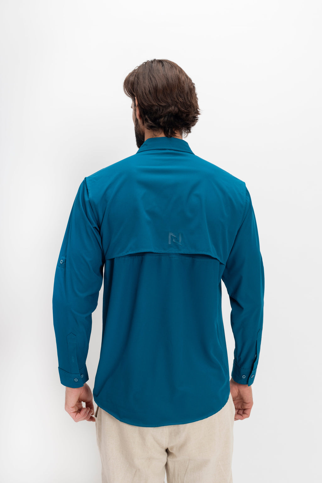 Camisa Nomad Hardwear Manga Larga Azul Bahía