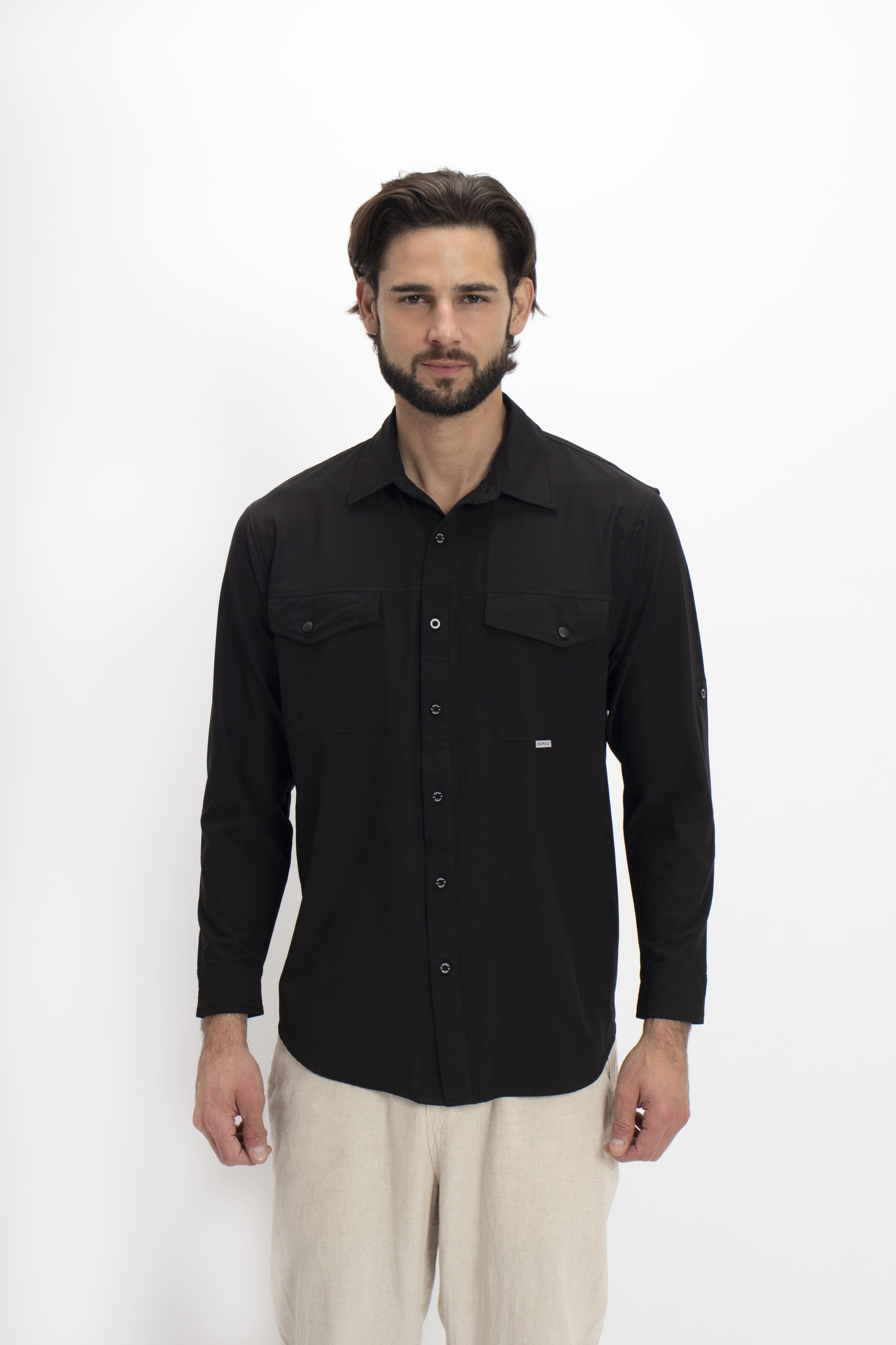 Camisa Nomad Hardwear Manga Larga Negro