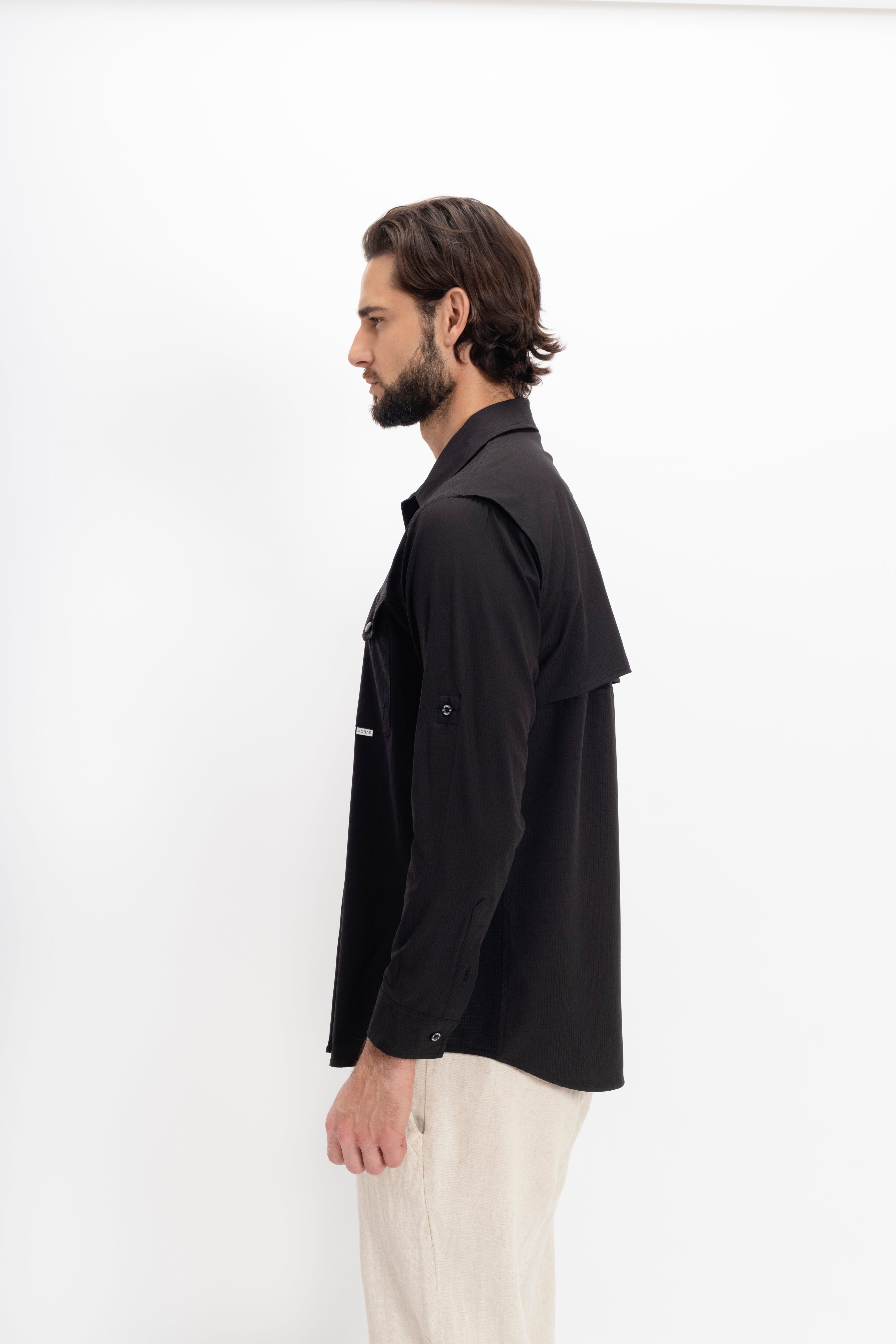 Camisa Nomad Hardwear Manga Larga Negro