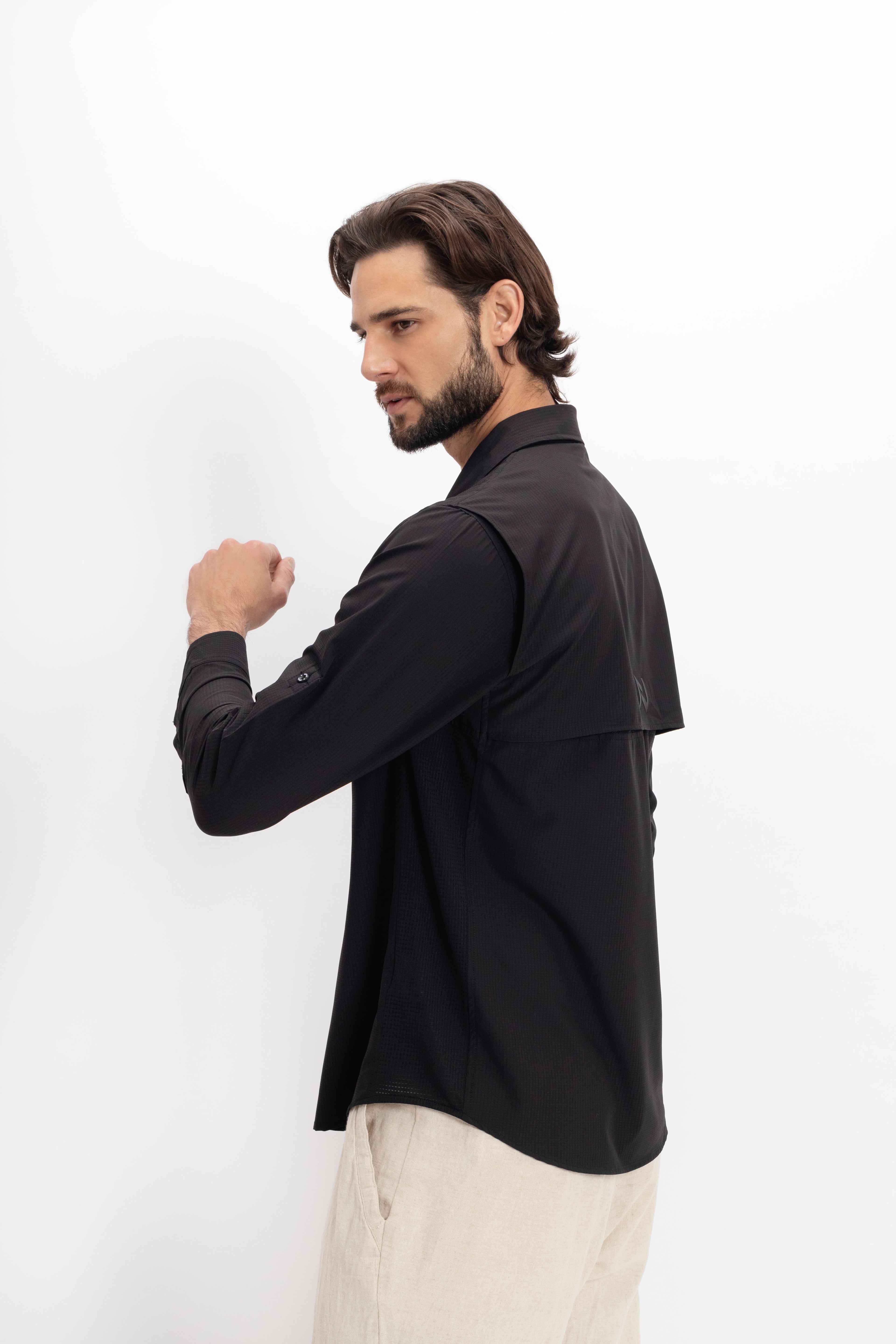 Camisa Nomad Hardwear Manga Larga Negro