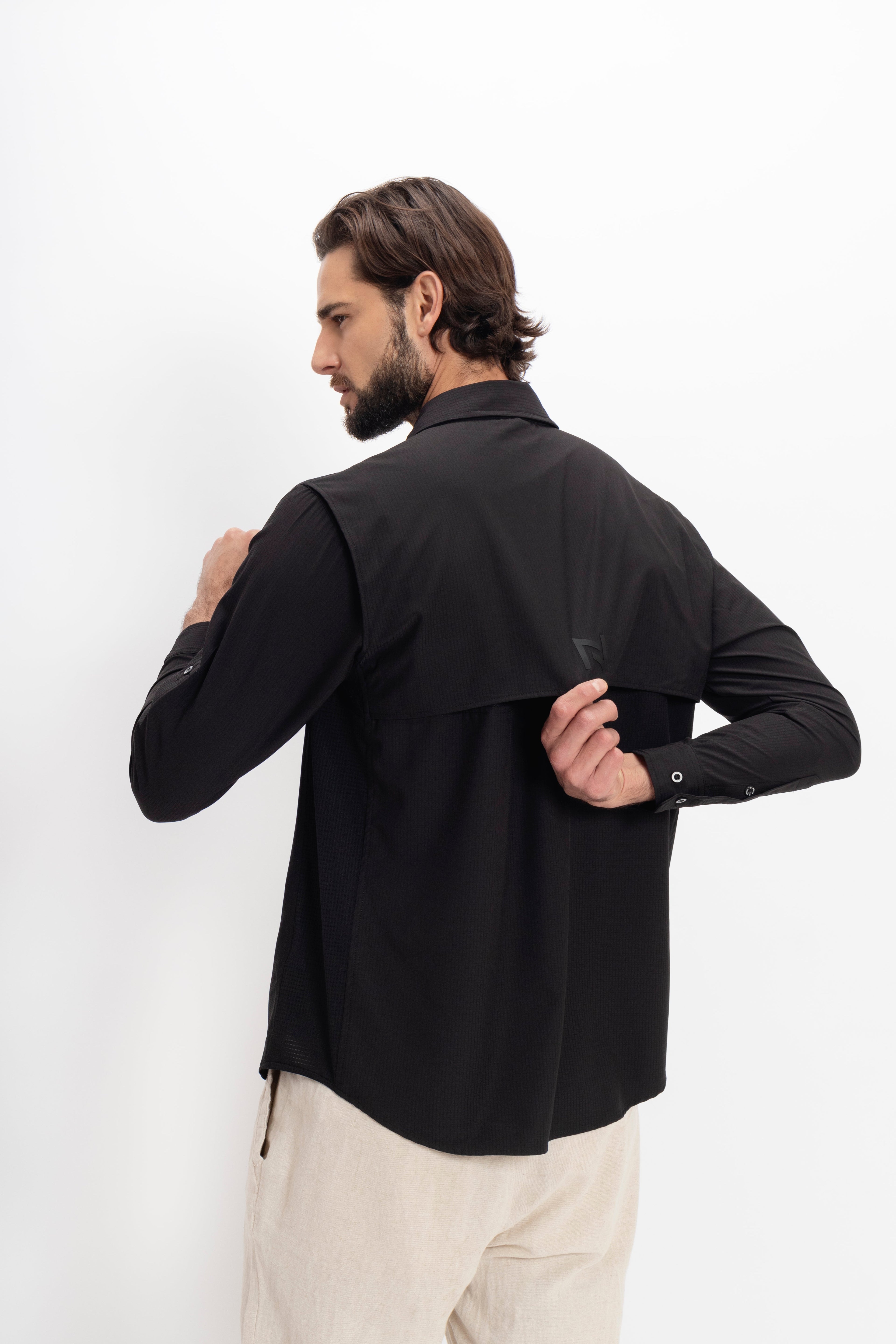 Camisa Nomad Hardwear Manga Larga Negro