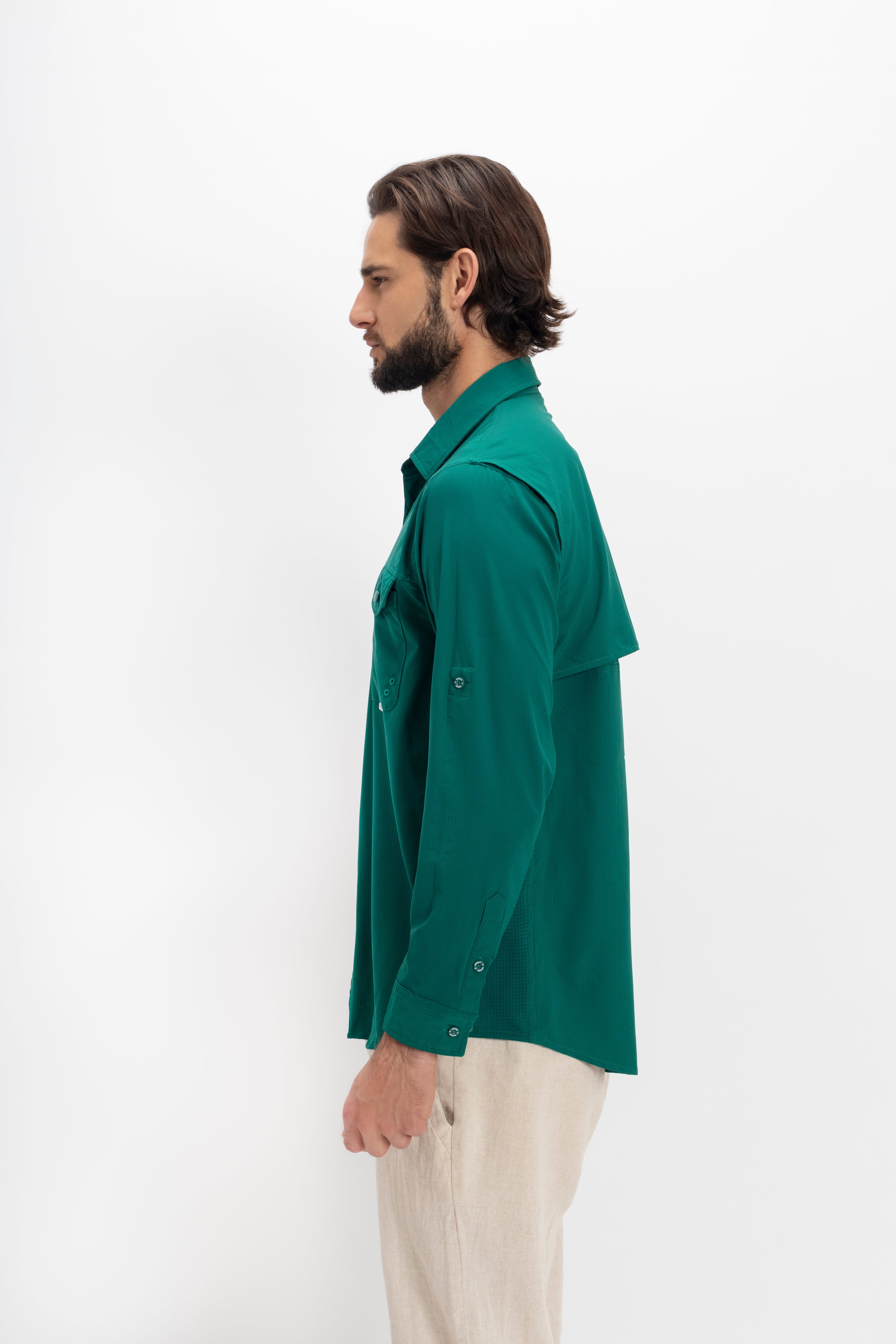 Camisa Nomad Hardwear Manga Larga Verde