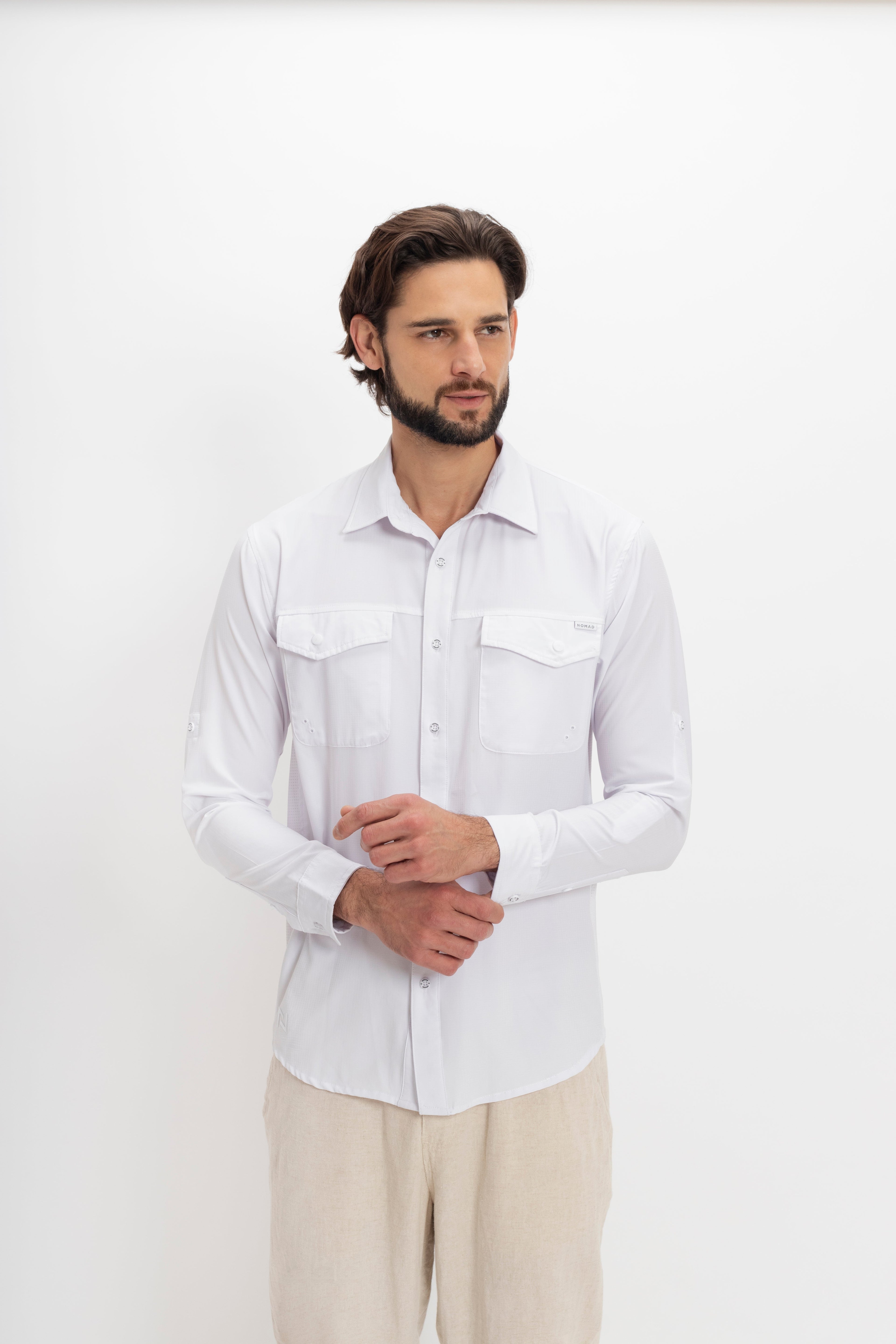 Camisa Nomad Hardwear Manga Larga Blanco
