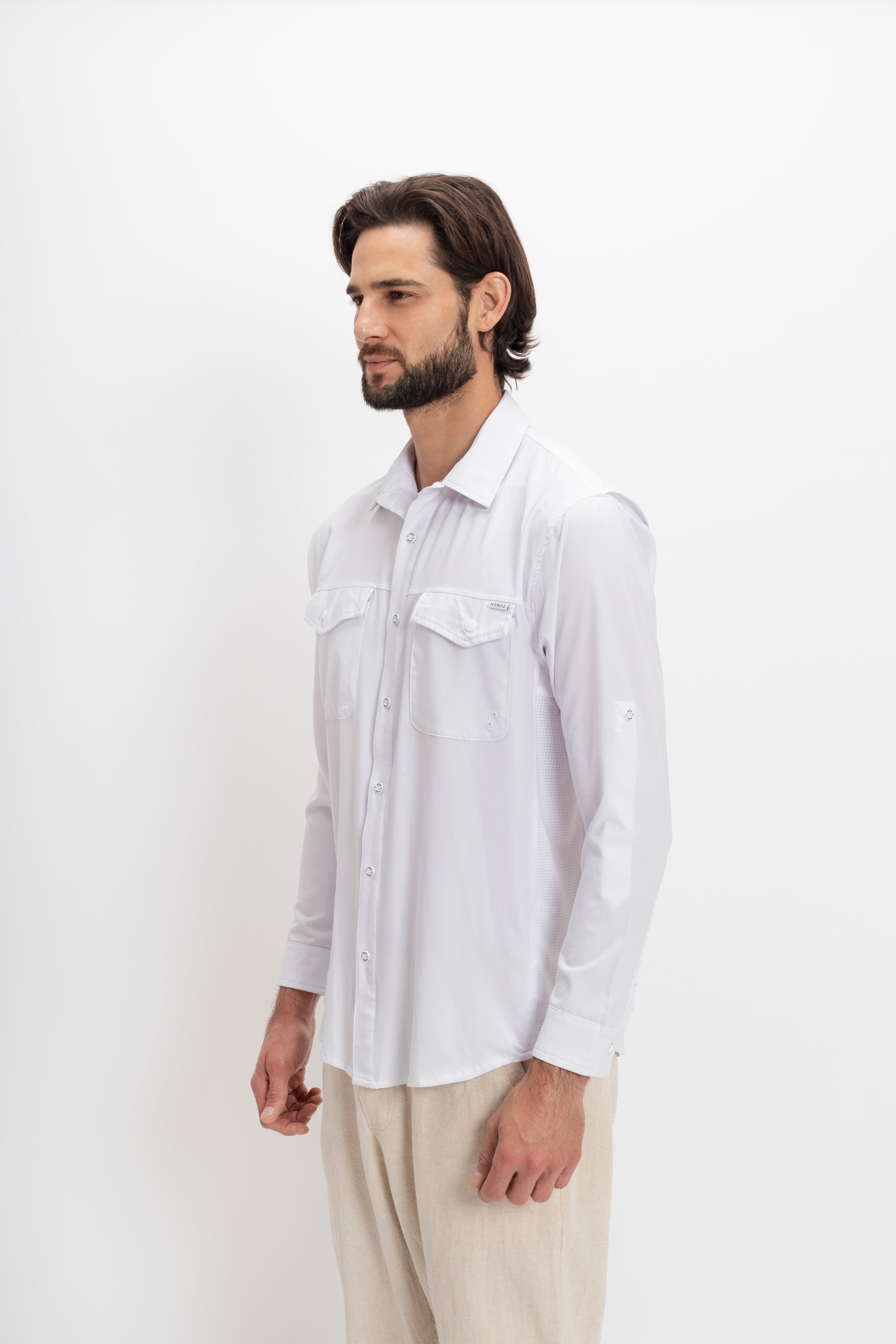 Camisa Nomad Hardwear Manga Larga Blanco