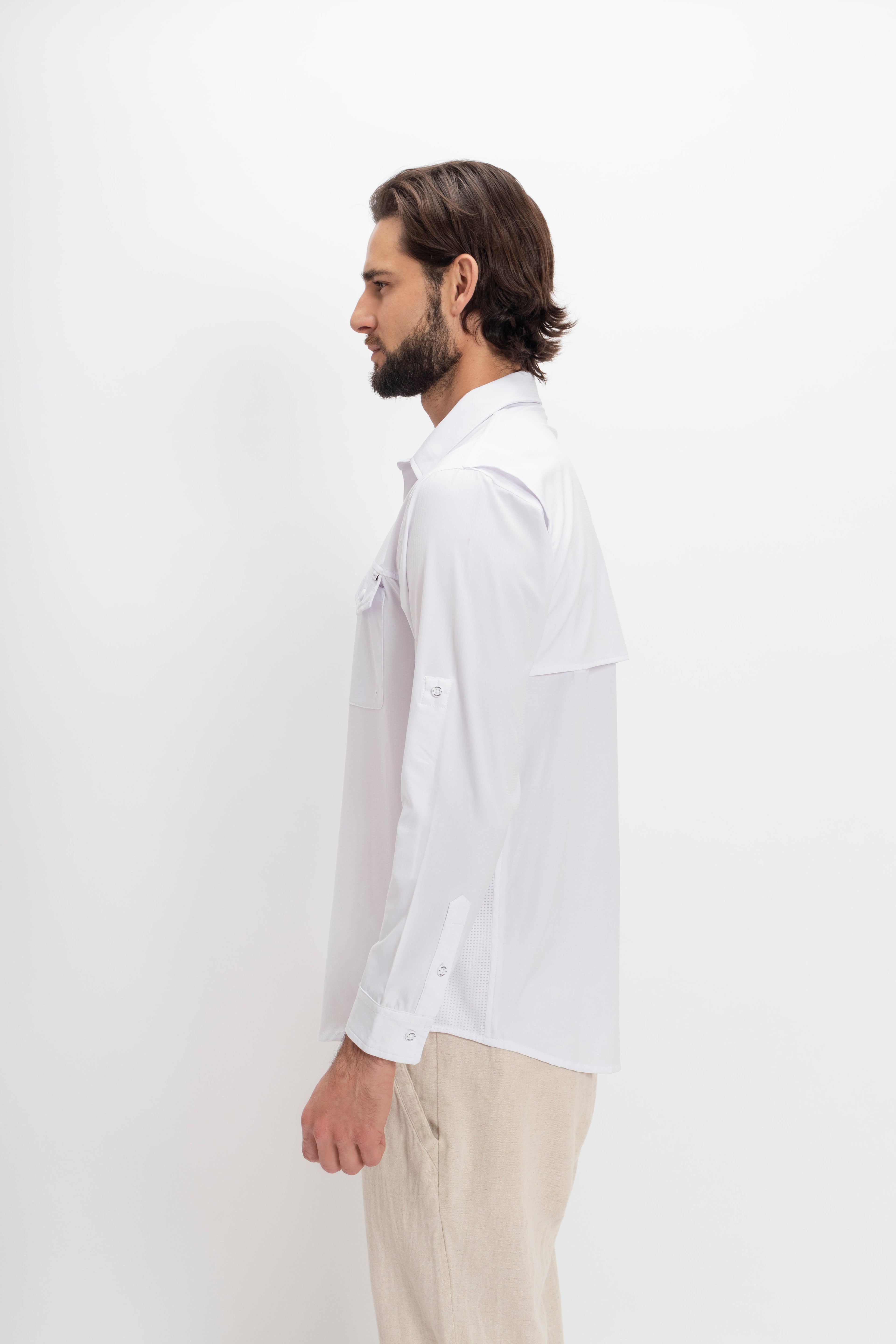 Camisa Nomad Hardwear Manga Larga Blanco