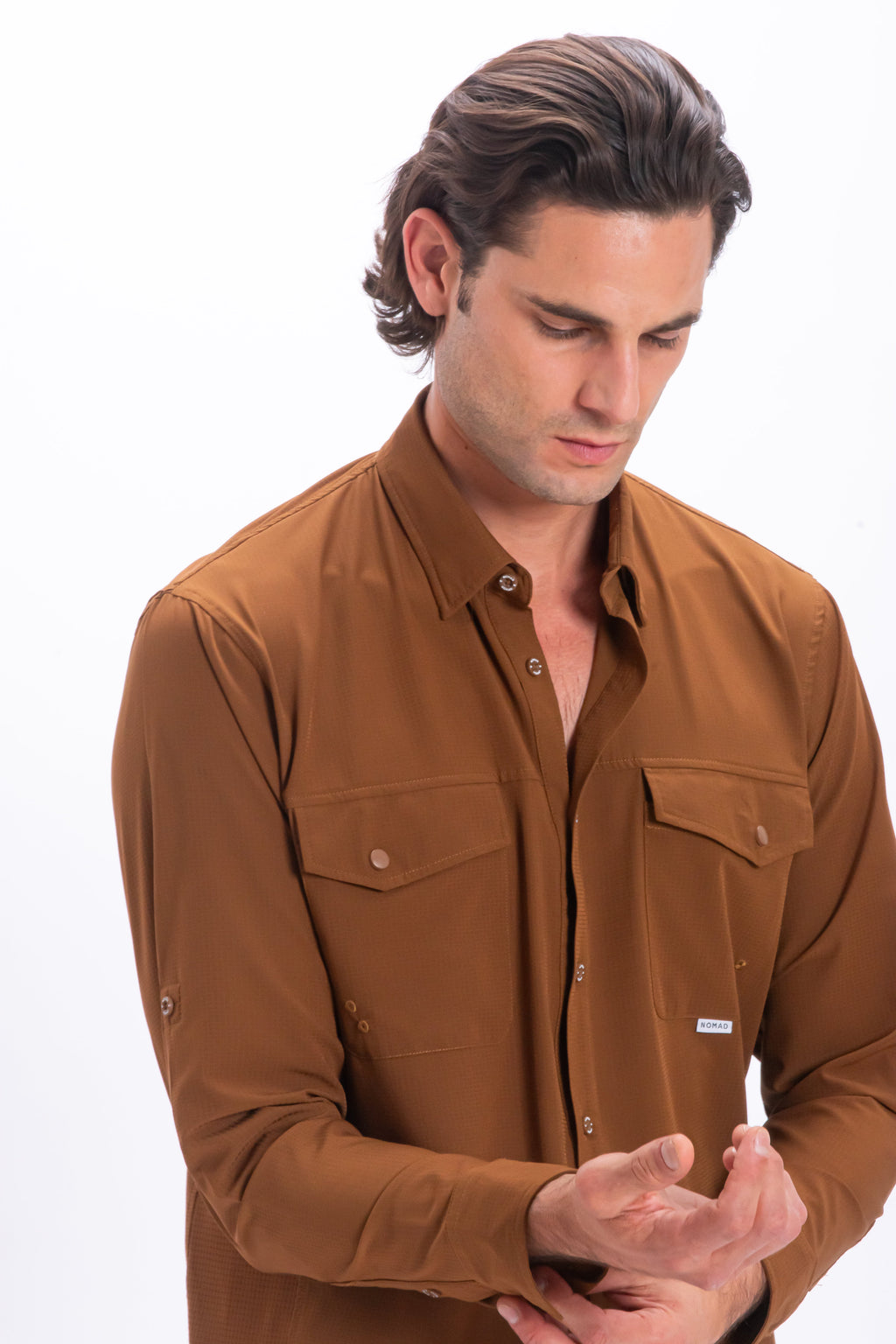 Camisa Nomad Hardwear Manga Larga Café