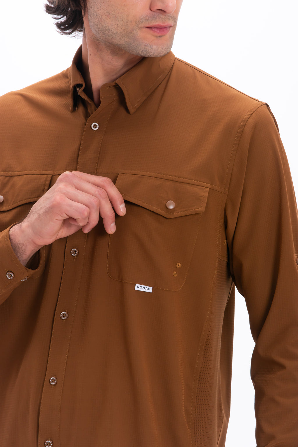 Camisa Nomad Hardwear Manga Larga Café