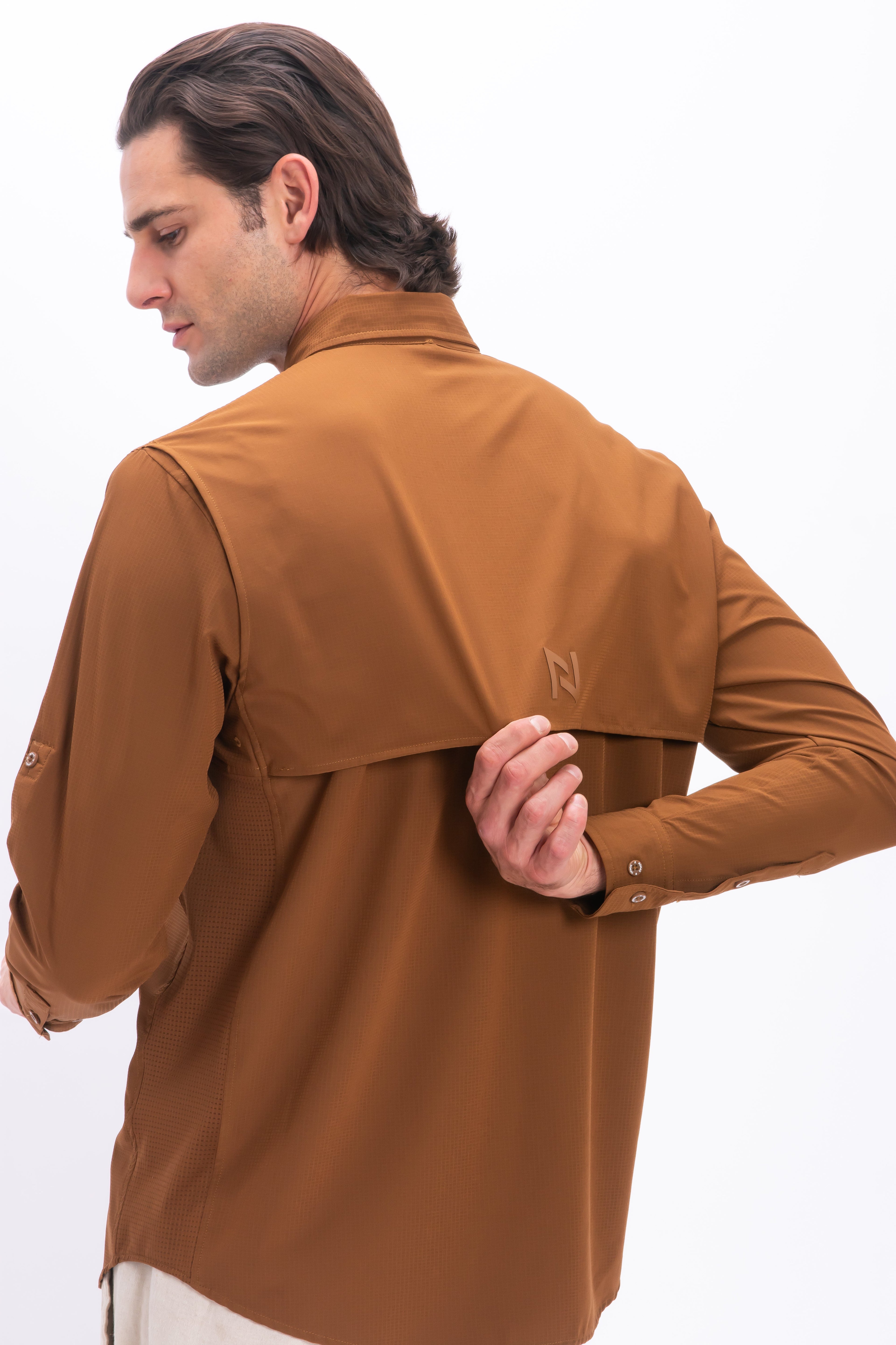 Camisa Nomad Hardwear Manga Larga Café