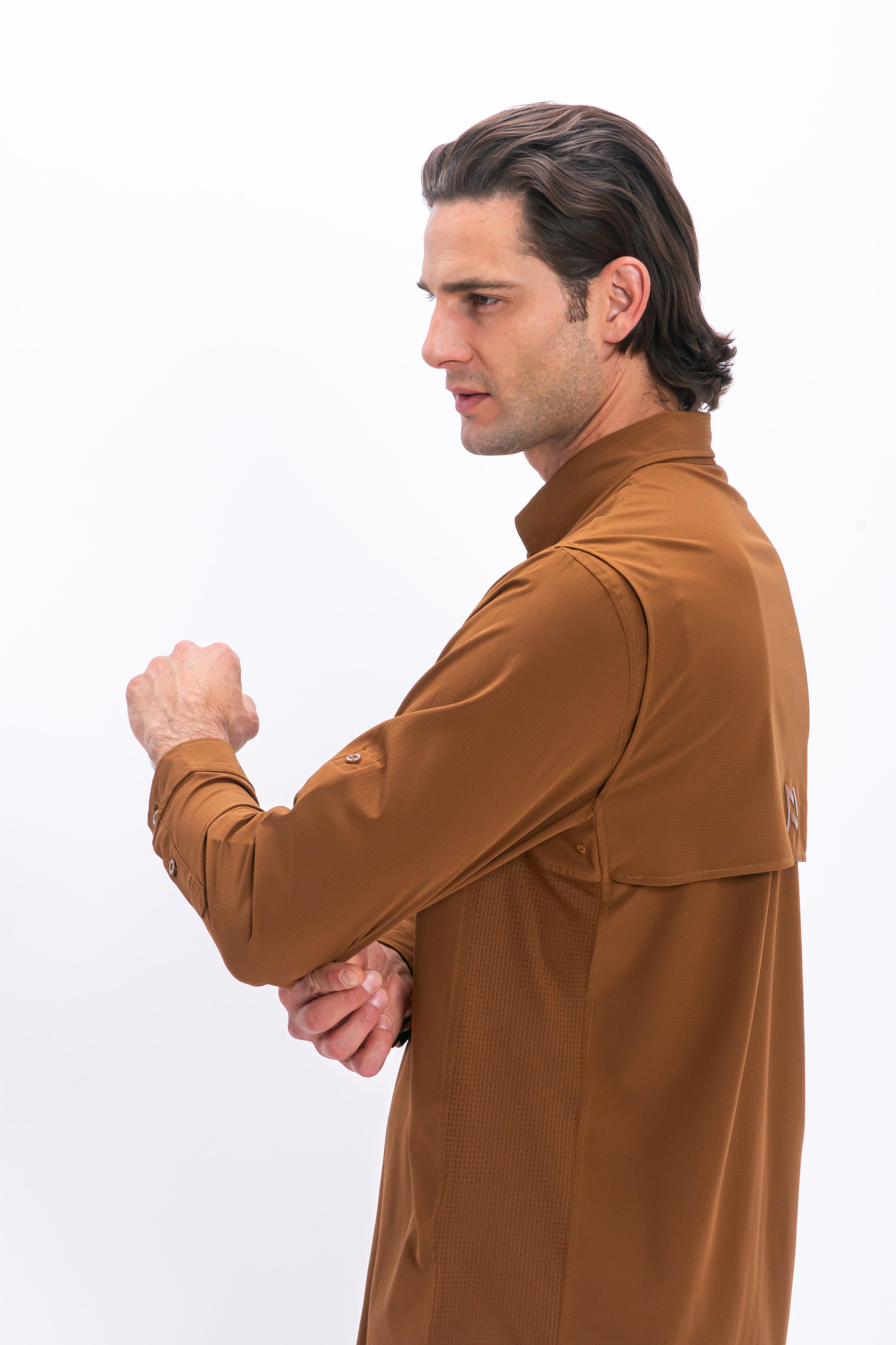 Camisa Nomad Hardwear Manga Larga Café