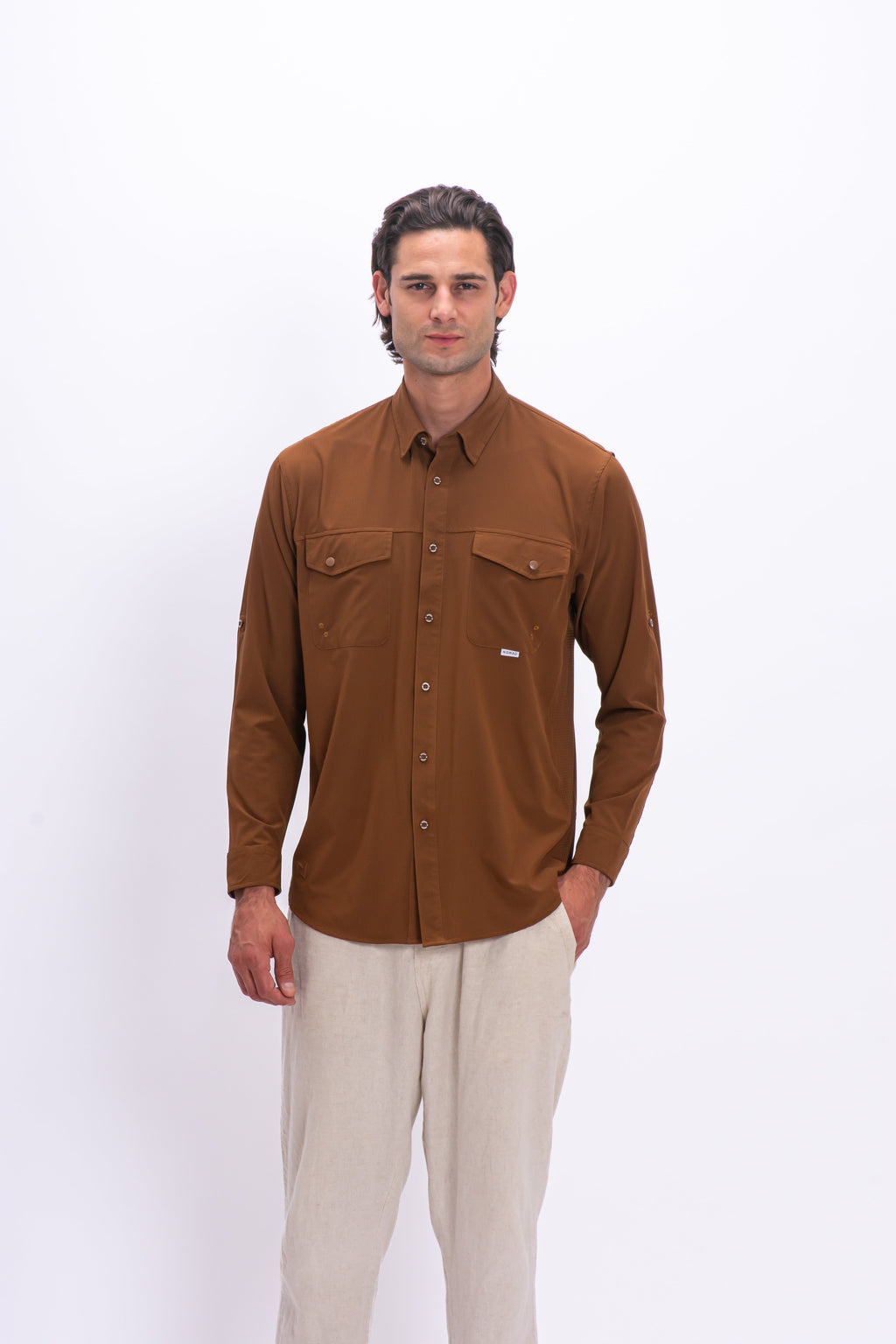 Camisa Nomad Hardwear Manga Larga Café