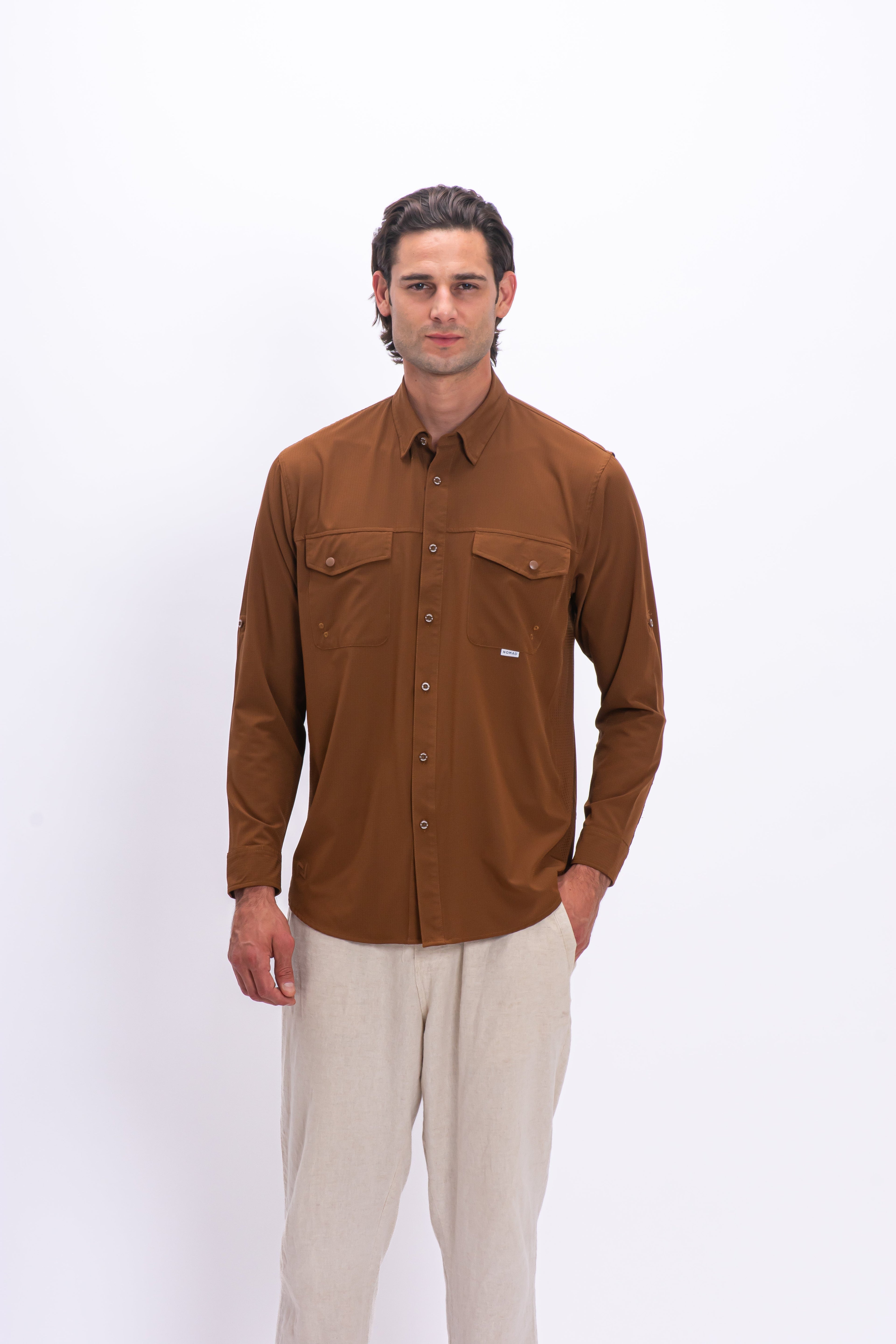 Camisa Nomad Hardwear Manga Larga Café