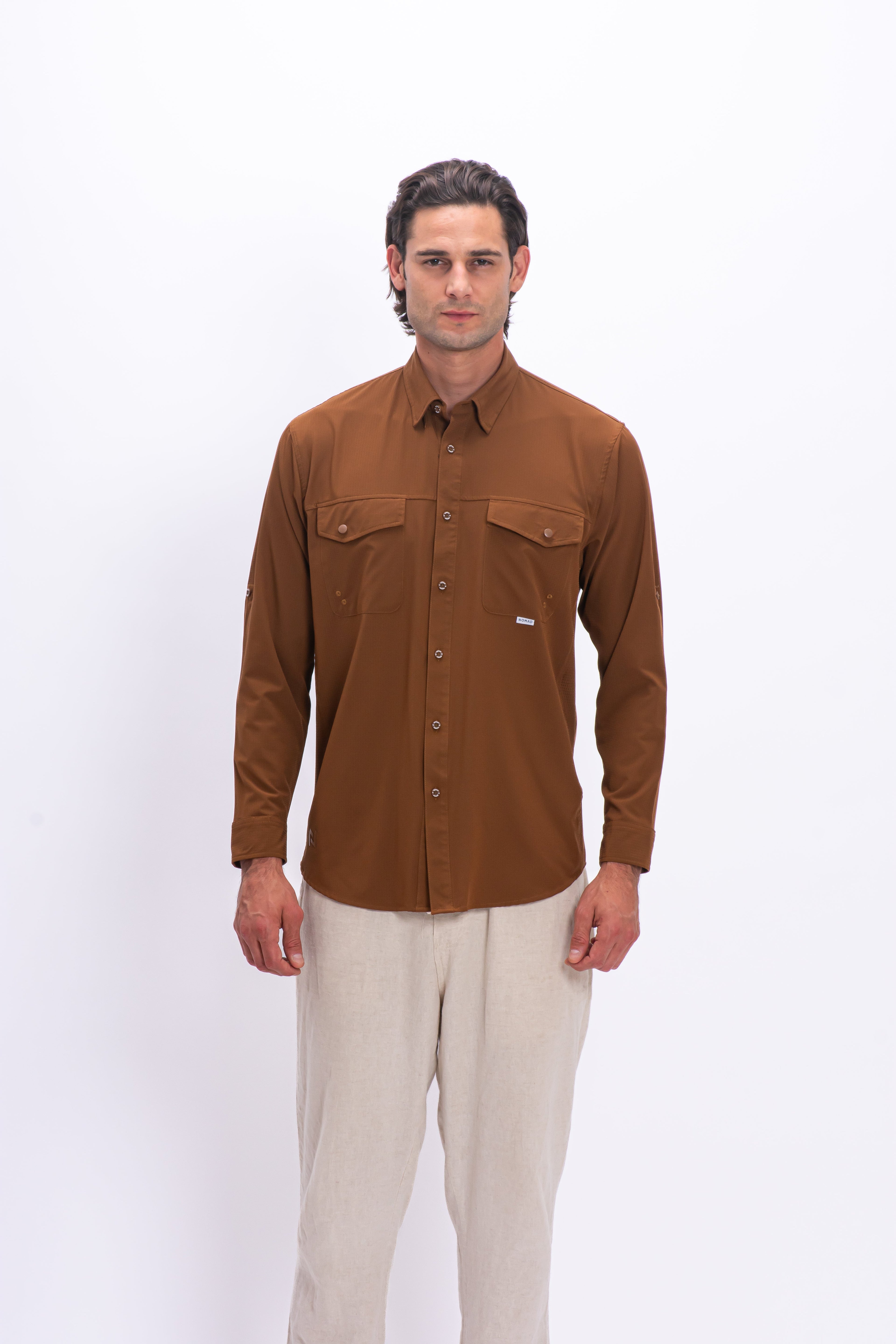 Camisa Nomad Hardwear Manga Larga Café