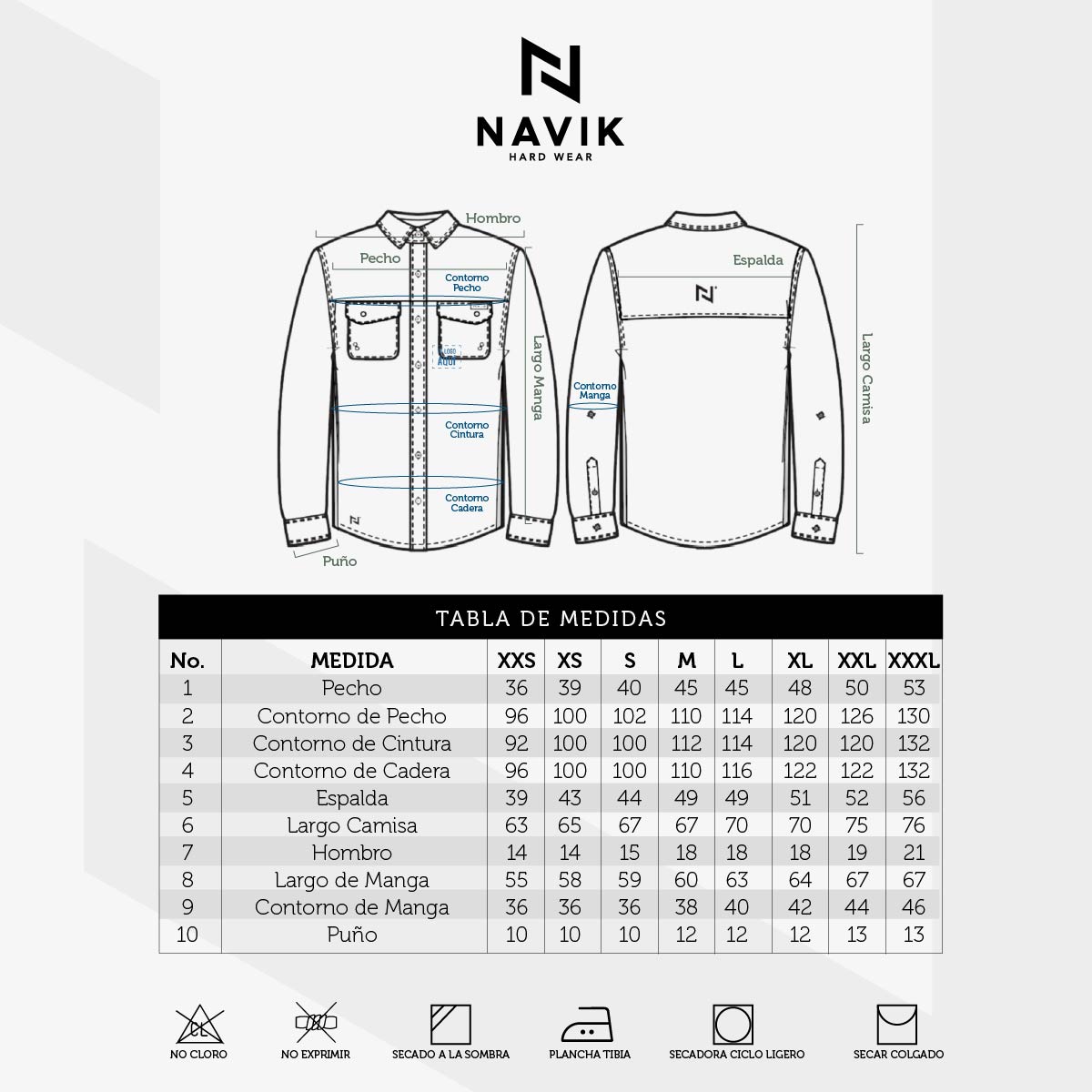 Camisa Nomad Hardwear Manga Larga Azul Bahía
