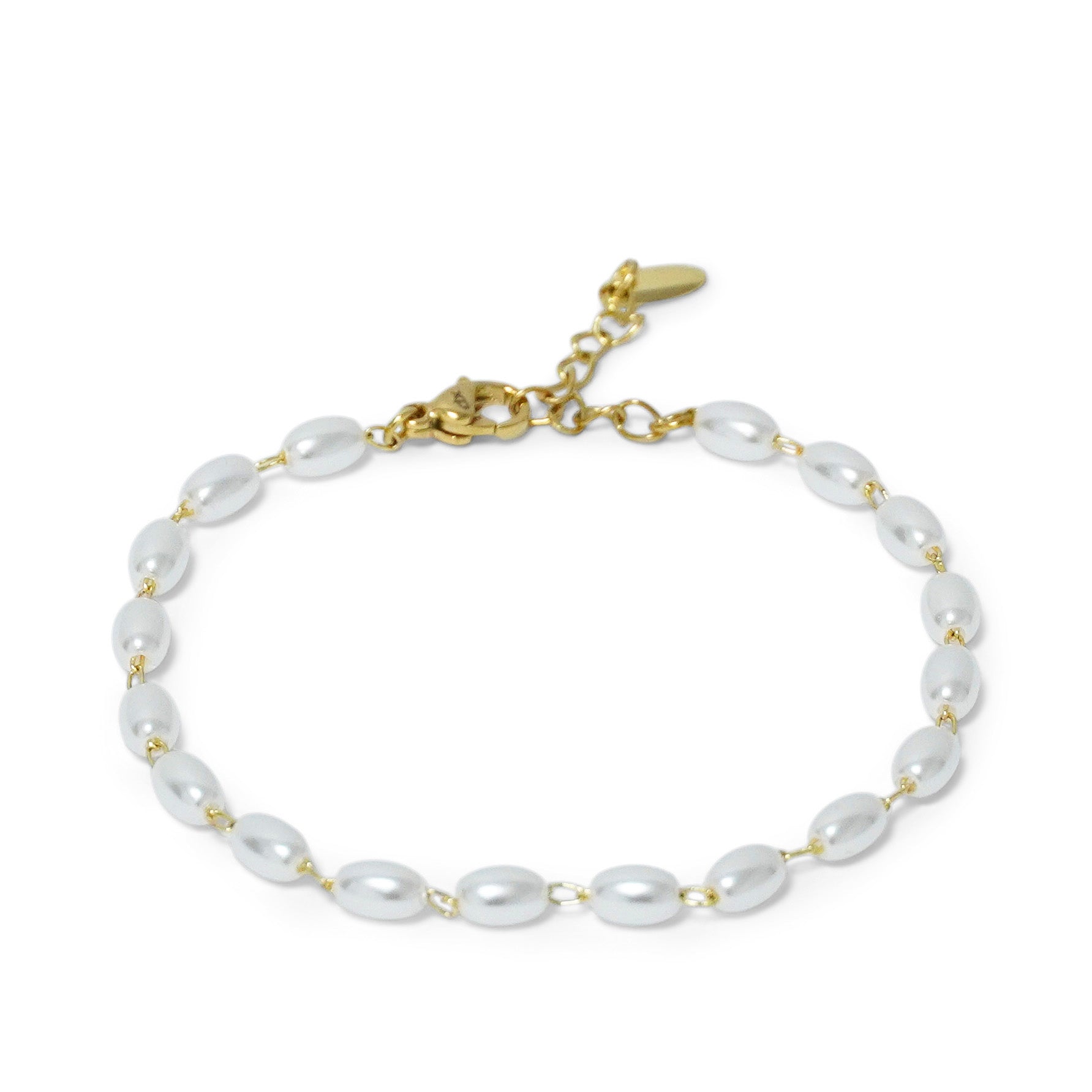 PULSERA CON PERLAS OVALADAS