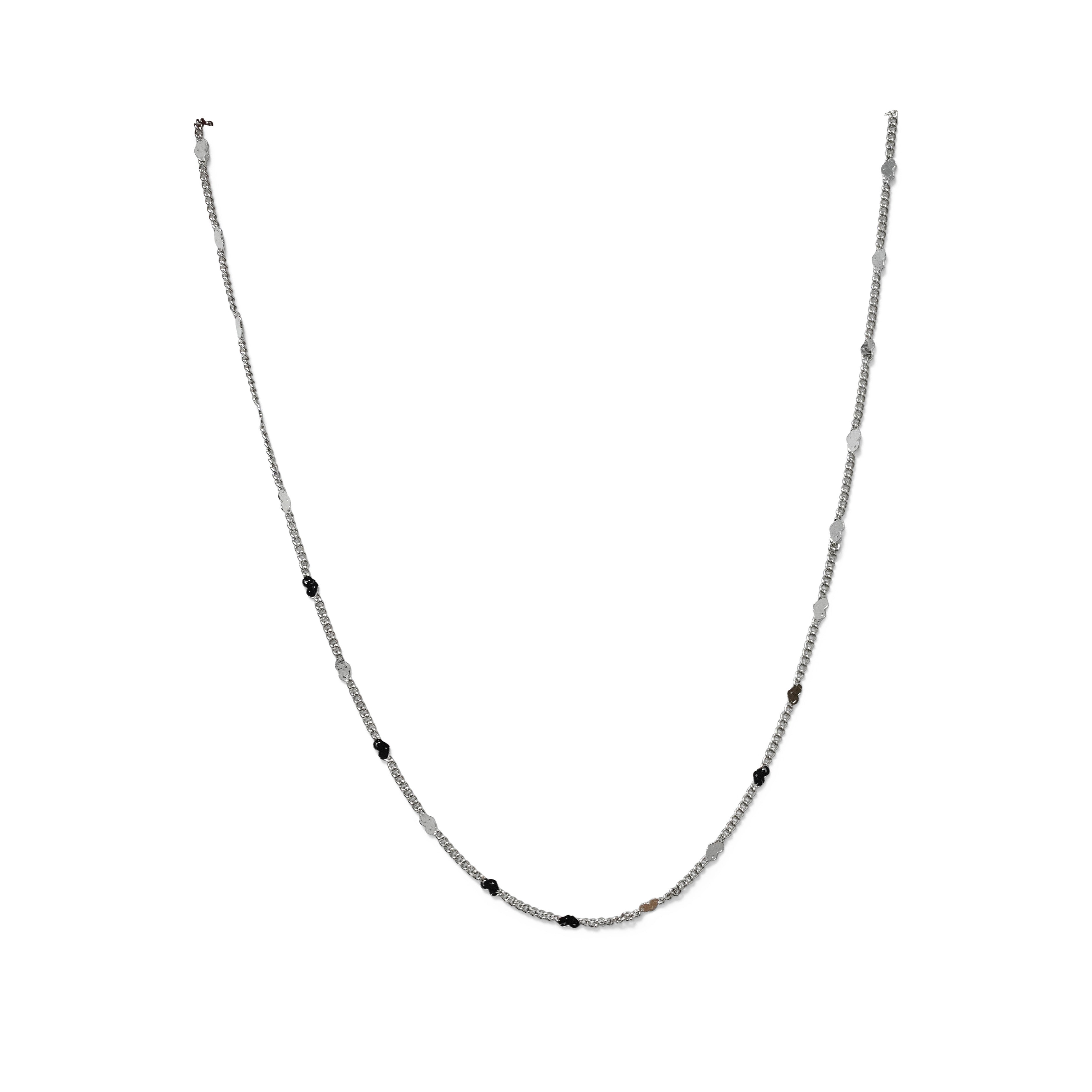 COLLAR LARGO DE CADENA Y ESLABONES DE MINI CORAZONES